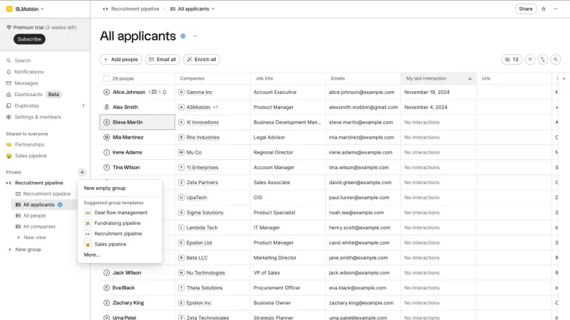 Folk — CRM, интерфейс, скриншот 11/470