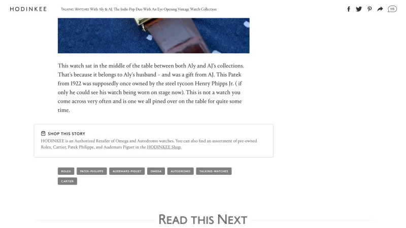 Hodinkee — E-commerce, интерфейс, скриншот 3/600