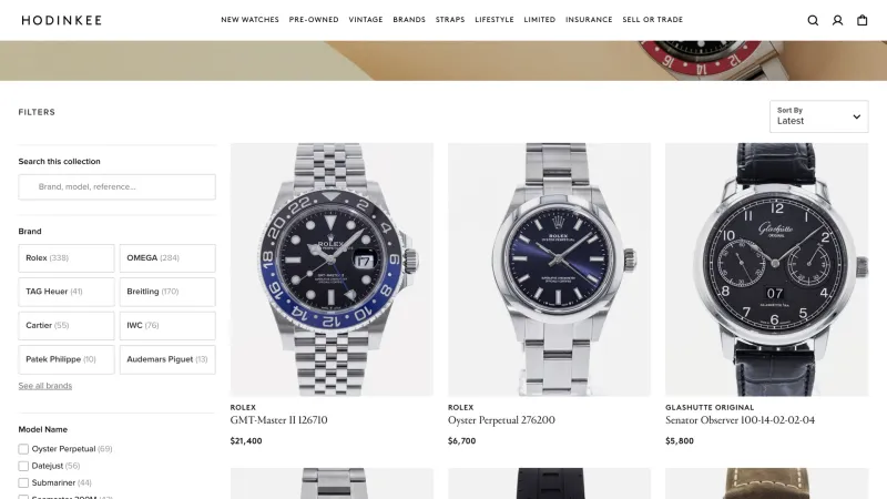 Hodinkee — E-commerce, интерфейс, скриншот 7/600