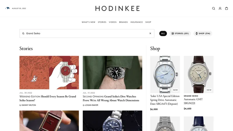Hodinkee — E-commerce, интерфейс, скриншот 12/600