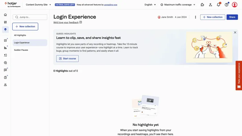 Hotjar — Analytics, интерфейс, скриншот 3/671
