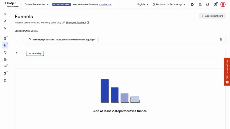 Hotjar — Analytics, интерфейс, скриншот 10/671