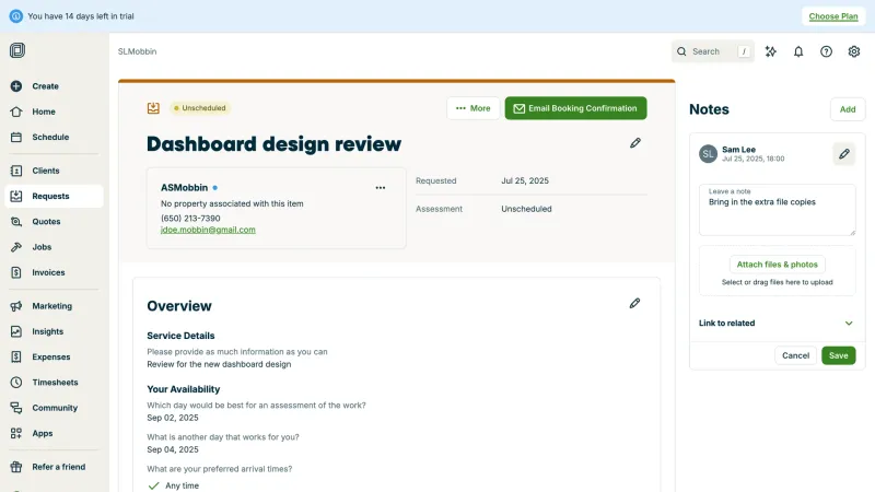 Jobber — Productivity, интерфейс, скриншот 8/389