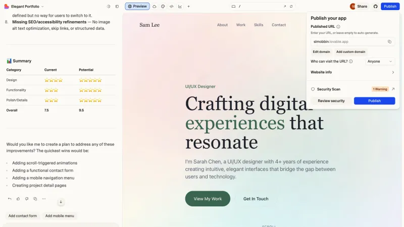 Lovable — Developer Tools, интерфейс, скриншот 7/379