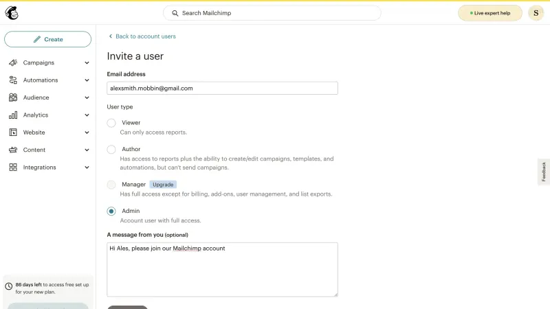 Mailchimp — Marketing, интерфейс, скриншот 5/794