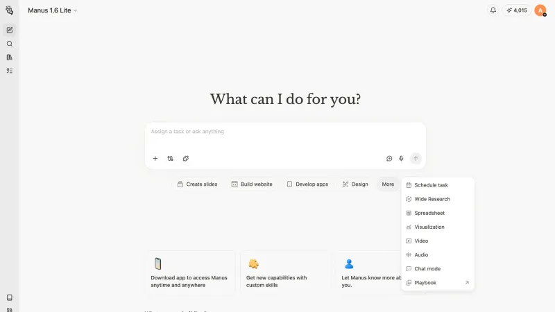 Manus — AI & ML, интерфейс, скриншот 6/288