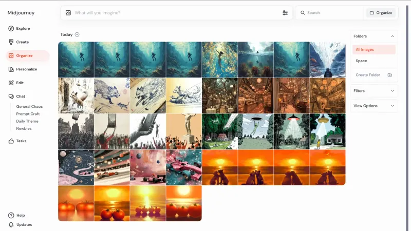 Midjourney — AI & ML, интерфейс, скриншот 2/194