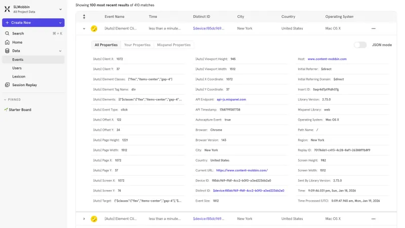 Mixpanel — Analytics, интерфейс, скриншот 4/647
