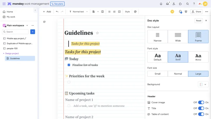 monday.com — Productivity, интерфейс, скриншот 1024