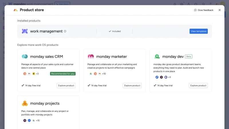 monday.com — Productivity, интерфейс, скриншот 1045