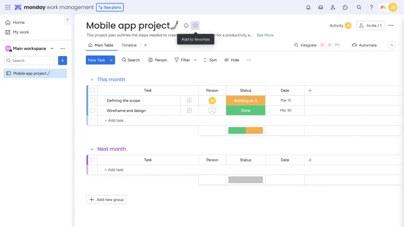 monday.com — Productivity, интерфейс, скриншот 1125