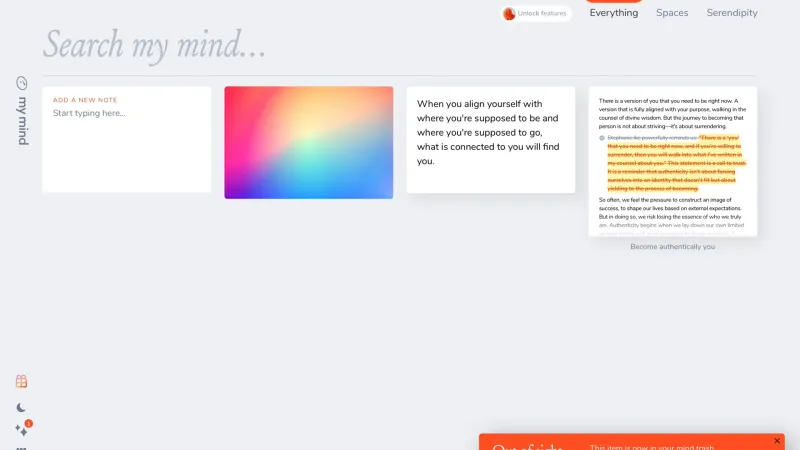 Mymind — Productivity, интерфейс, скриншот 2/266