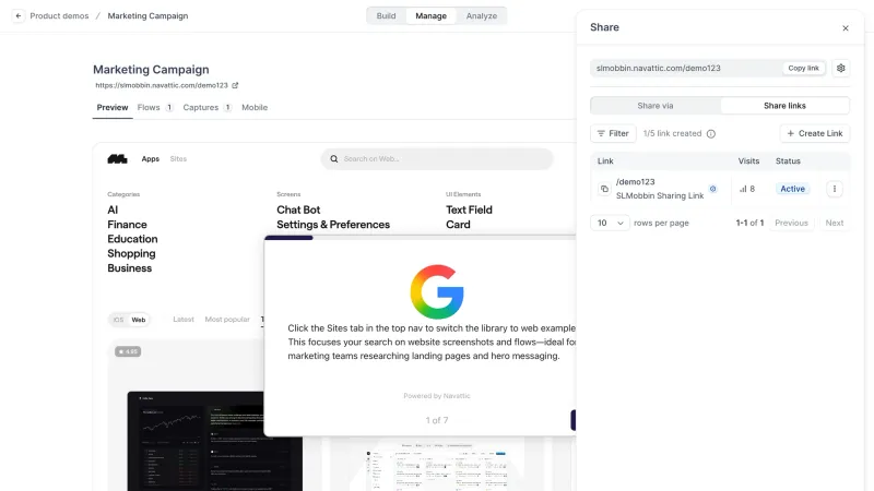Navattic — Marketing, интерфейс, скриншот 3/240