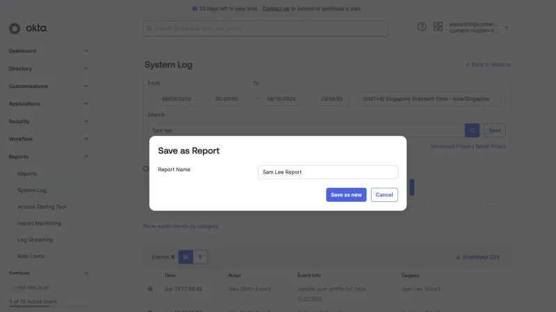 Okta — Security, интерфейс, скриншот 1/325