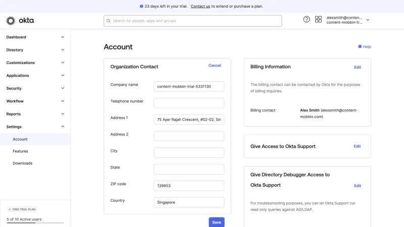 Okta — Security, интерфейс, скриншот 10/325