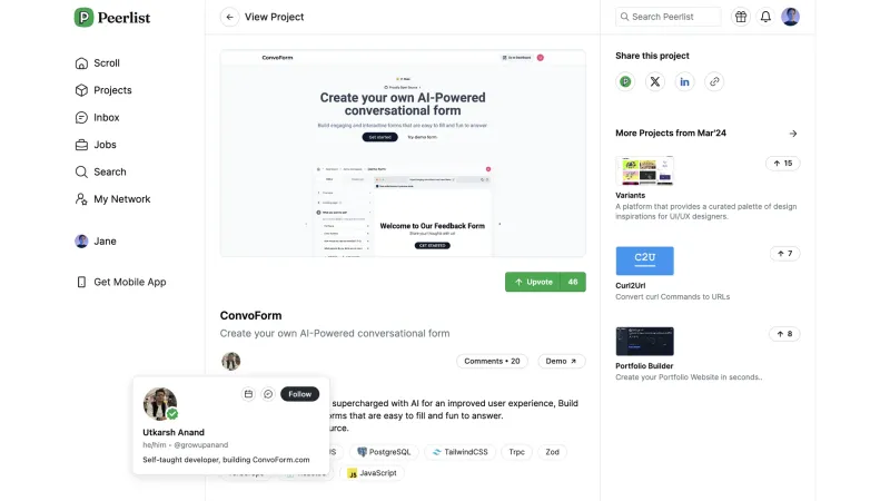 Peerlist — Social, интерфейс, скриншот 11/344