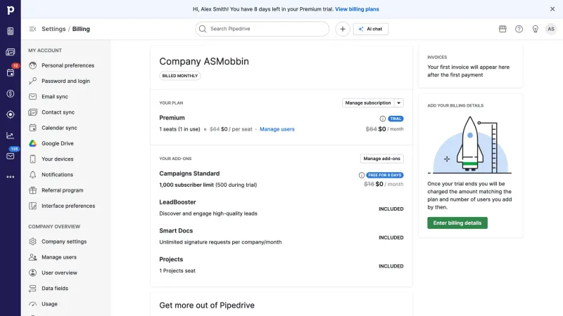Pipedrive — CRM, интерфейс, скриншот 11/425