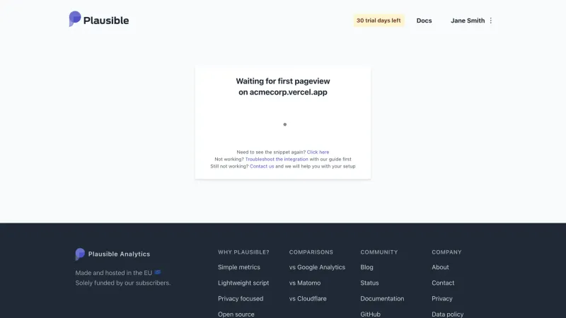 Plausible — Analytics, интерфейс, скриншот 8/207