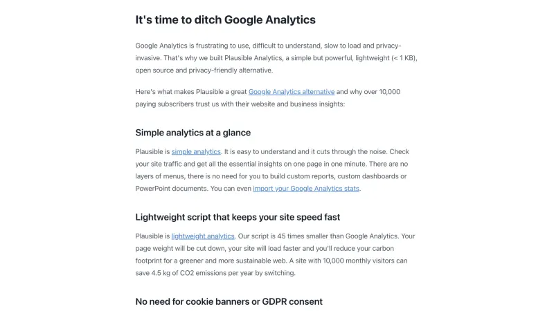 Plausible — Analytics, интерфейс, скриншот 12/207