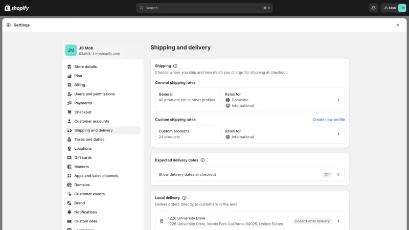 Shopify — E-commerce, интерфейс, скриншот 2/1128