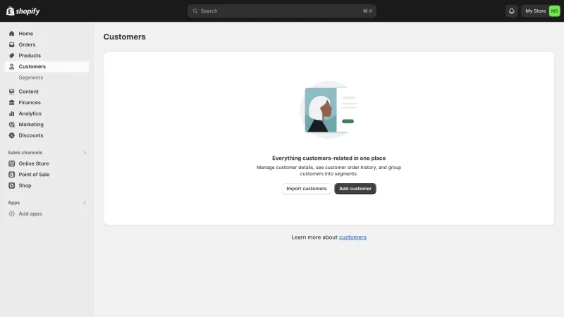 Shopify — E-commerce, интерфейс, скриншот 5/1128