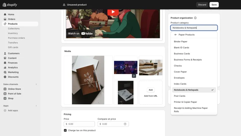 Shopify — E-commerce UI, screenshot 1001
