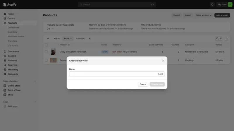 Shopify — E-commerce UI, screenshot 1005