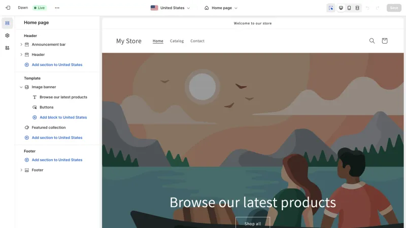 Shopify — E-commerce UI, screenshot 1006