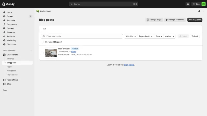 Shopify — E-commerce UI, screenshot 1008
