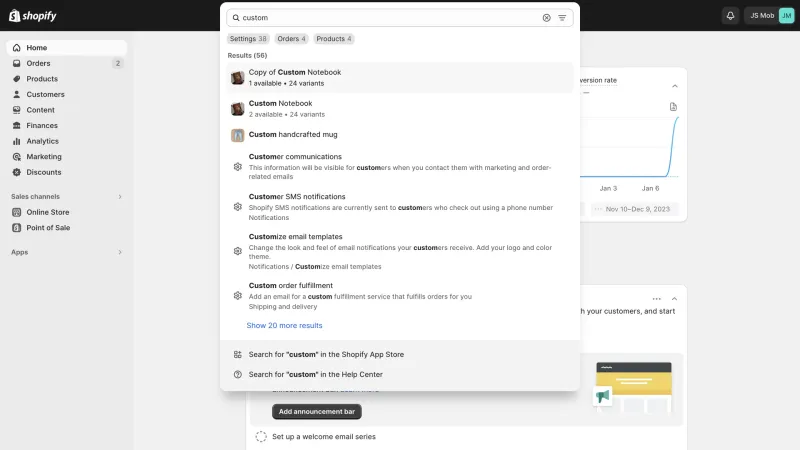 Shopify — E-commerce UI, screenshot 1014