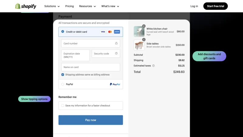 Shopify — E-commerce UI, screenshot 1024