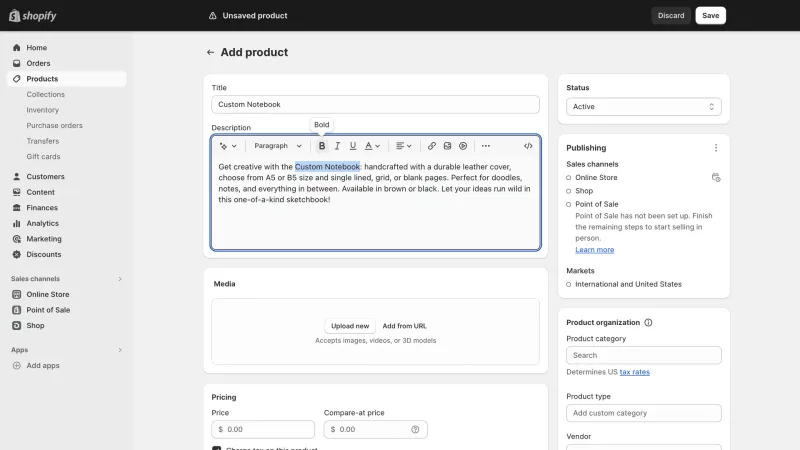 Shopify — E-commerce UI, screenshot 1042