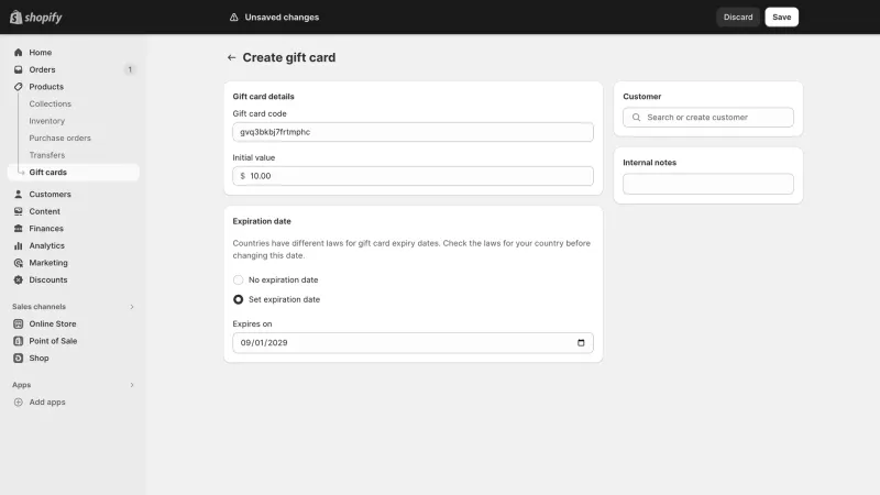 Shopify — E-commerce UI, screenshot 1046