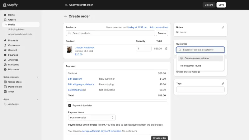 Shopify — E-commerce UI, screenshot 1048