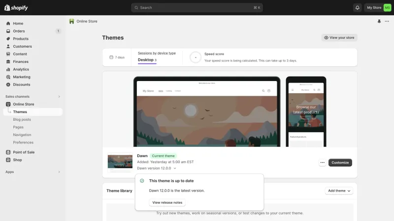 Shopify — E-commerce UI, screenshot 1051