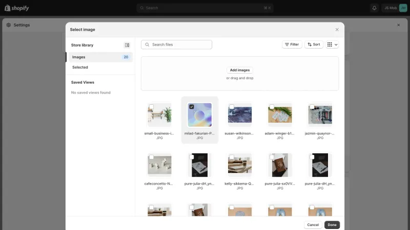 Shopify — E-commerce UI, screenshot 1062
