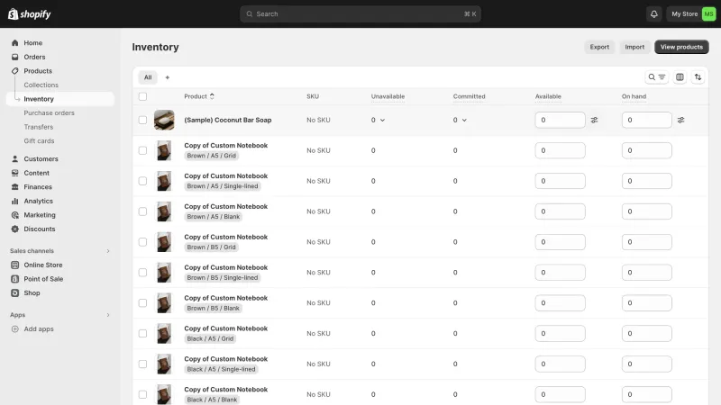 Shopify — E-commerce UI, screenshot 1065
