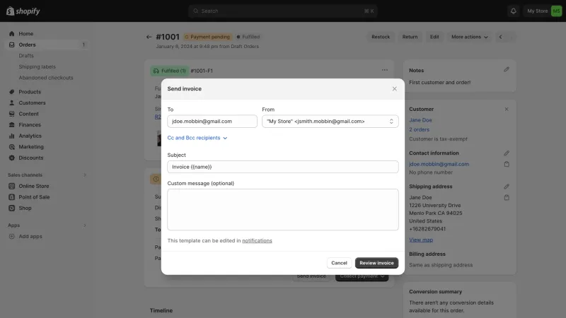 Shopify — E-commerce UI, screenshot 1068