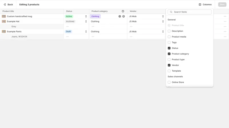 Shopify — E-commerce UI, screenshot 1070