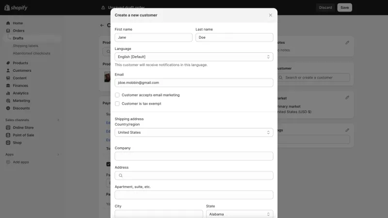 Shopify — E-commerce UI, screenshot 1071