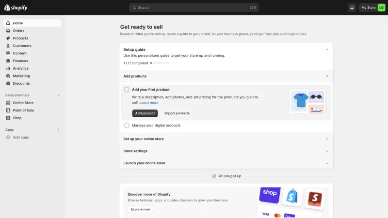Shopify — E-commerce UI, screenshot 1072
