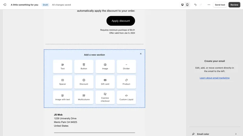 Shopify — E-commerce UI, screenshot 1079