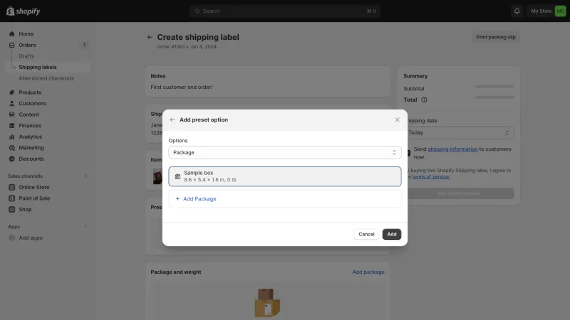 Shopify — E-commerce UI, screenshot 1080