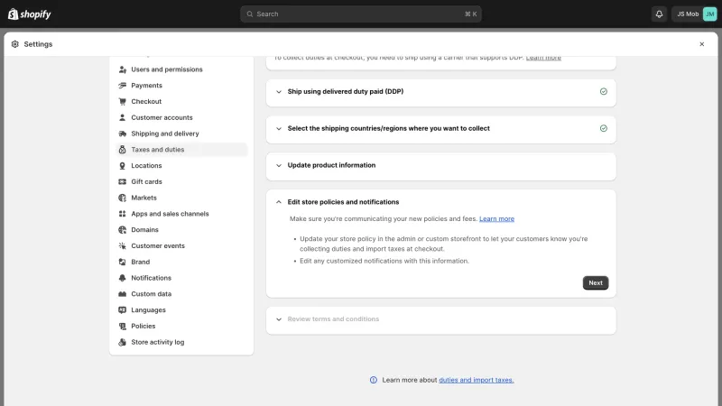 Shopify — E-commerce UI, screenshot 1082