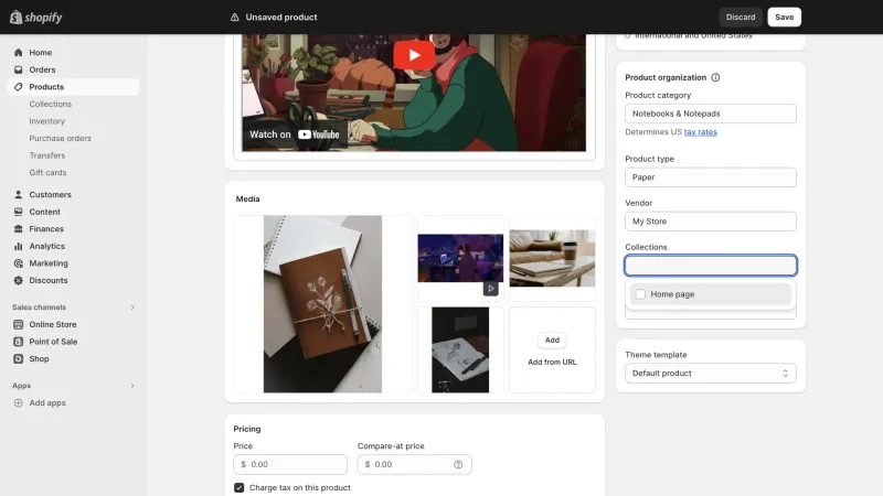 Shopify — E-commerce UI, screenshot 1084