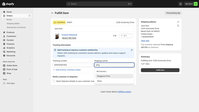 Shopify — E-commerce UI, screenshot 1088
