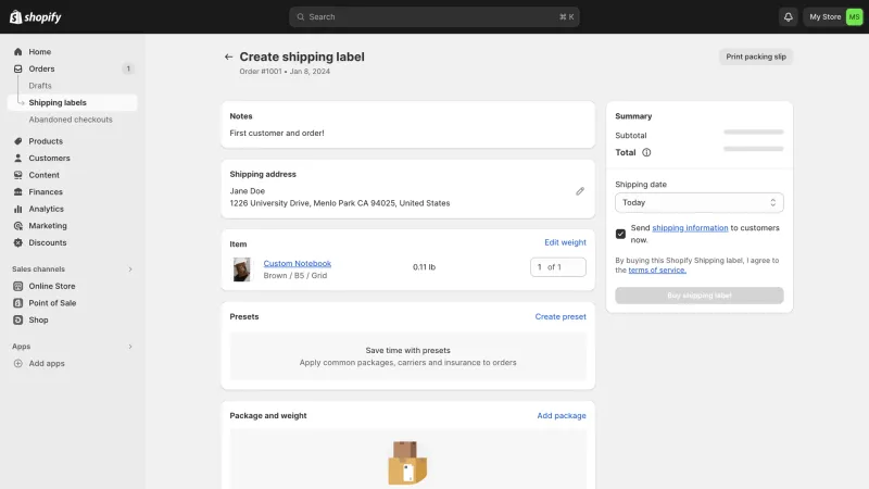 Shopify — E-commerce UI, screenshot 1089