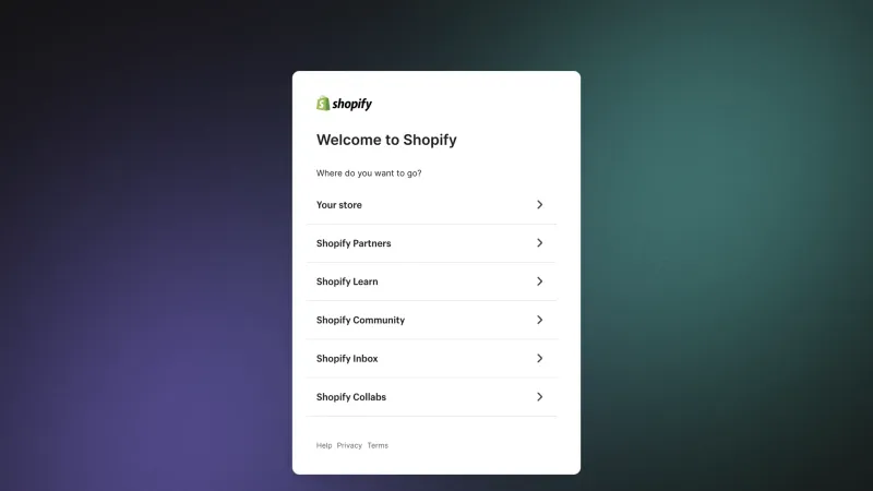 Shopify — E-commerce UI, screenshot 1091