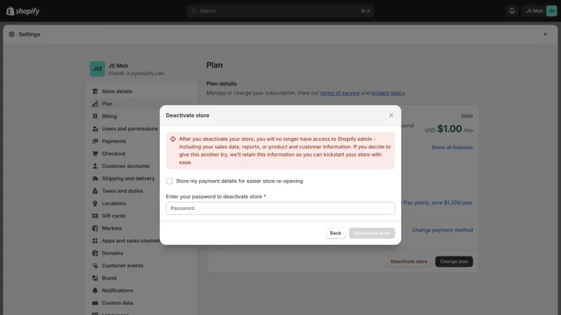Shopify — E-commerce UI, screenshot 1094