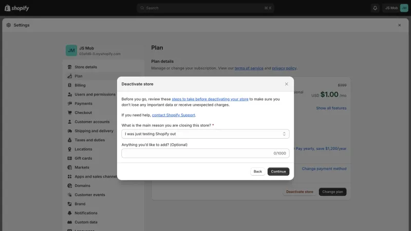 Shopify — E-commerce UI, screenshot 1098